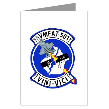 MFATS501 - A01 - 01 - USMC - Marine Fighter Attack Training Squadron 501 (VMFAT-501) with Text - Greeting Cards (Pk of 10) - Click Image to Close